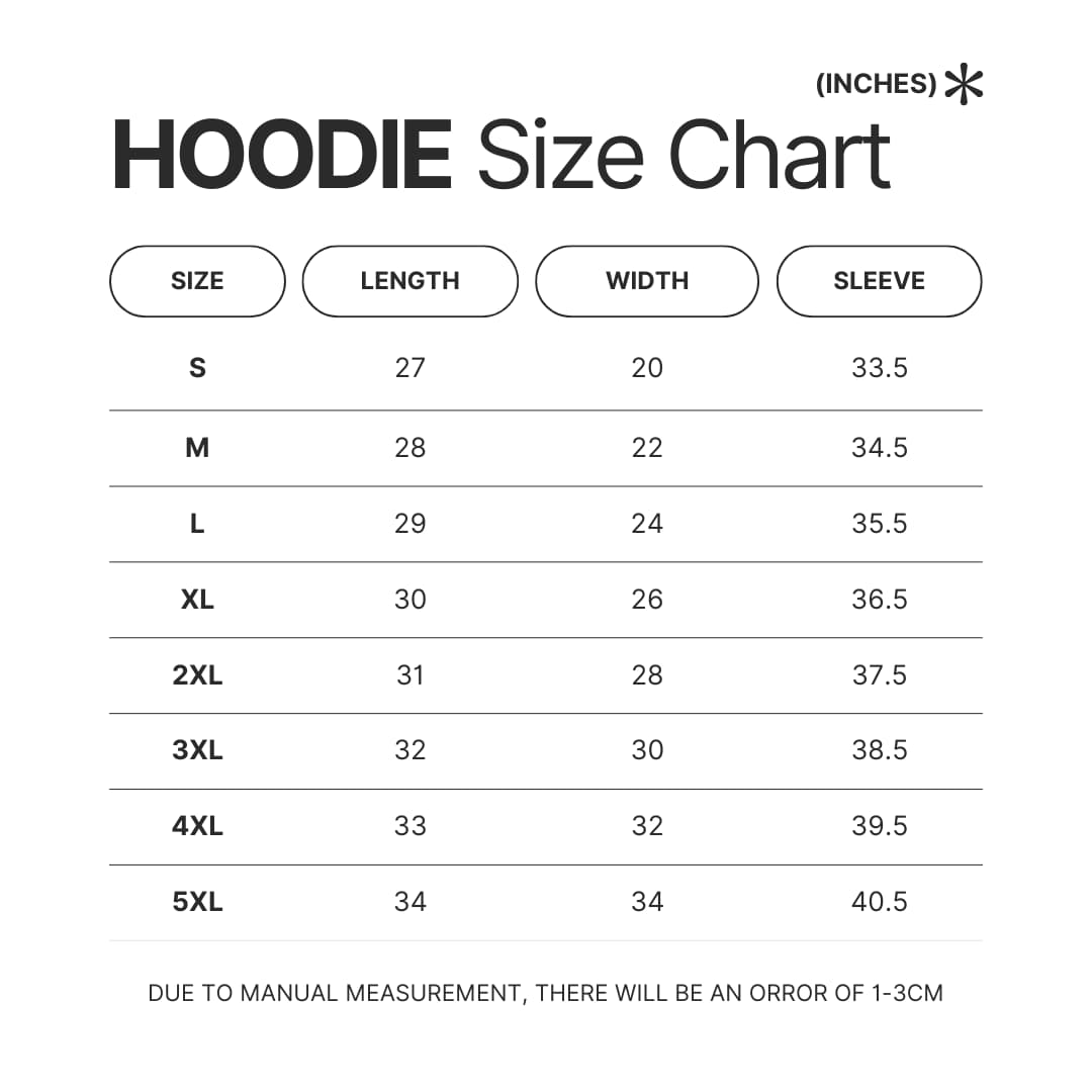 Hoodie Size Chart - Steins;Gate Store