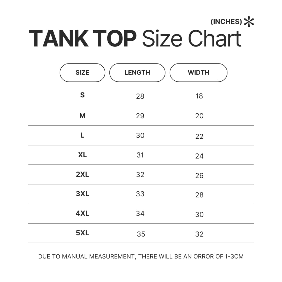 Tank Top Size Chart - Steins;Gate Store