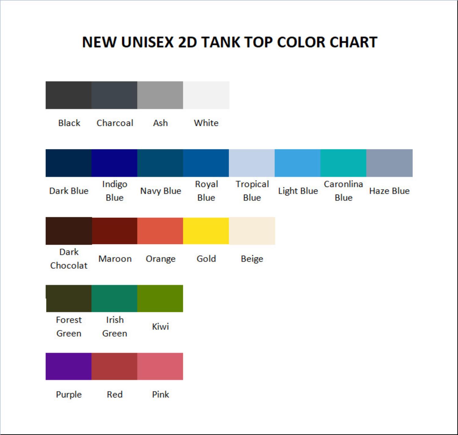 tank top color chart - Steins;Gate Store
