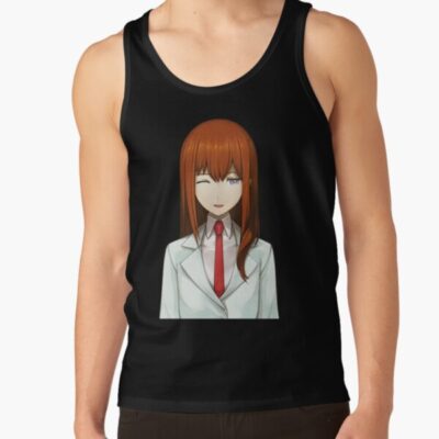 Alternative view of Anime Steins Gate Makise Kurisu Winking Tank Top