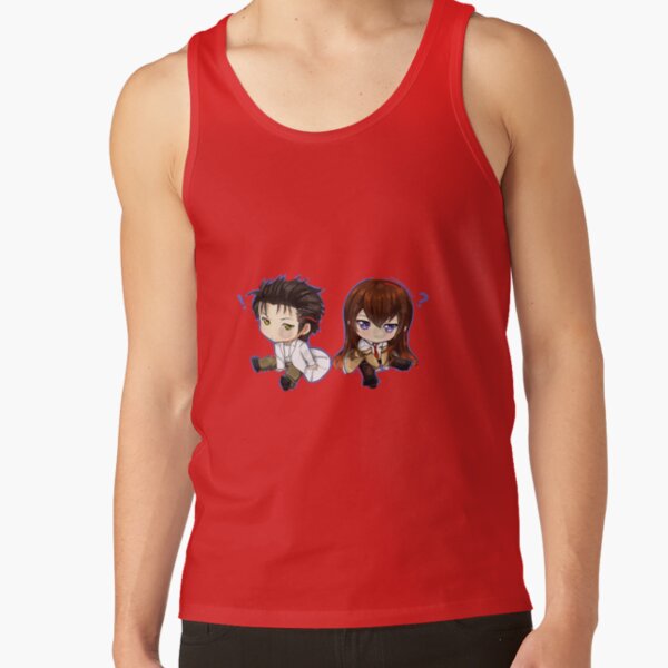 Steins Gate Okabe Rintarō And Makise Kurisu Chibi Tank Top - Image 4