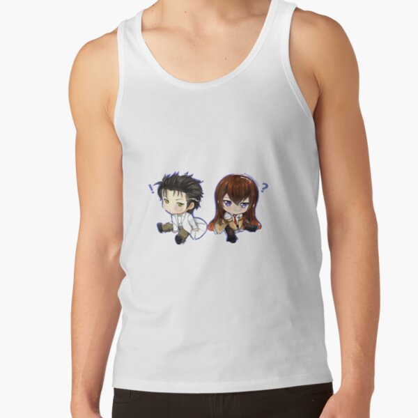 Steins Gate Okabe Rintarō And Makise Kurisu Chibi Tank Top - Image 2