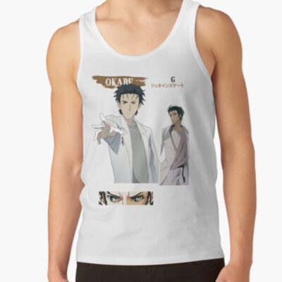 Alternative view of Steins Gate Rintaro Okabe Lintahlo Mad Sientist Tank Top