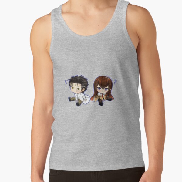 Steins Gate Okabe Rintarō And Makise Kurisu Chibi Tank Top - Image 3