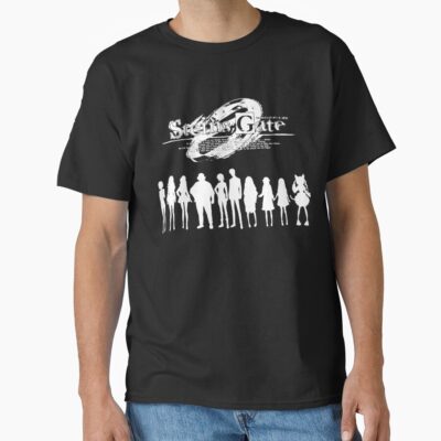 Novel Game Anime Steins Gate Main Characters White Edition T-shirt