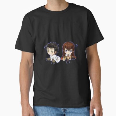 Steins Gate Okabe Rintarō And Makise Kurisu Chibi T-shirt