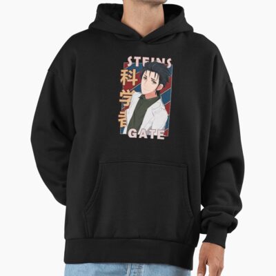 Alternative view of Rintarou Okabe Steins Gate Anime Design Hoodie