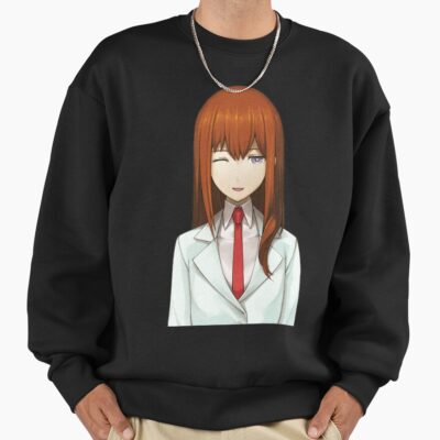 Alternative view of Anime Steins Gate Makise Kurisu Winking Sweatshirt