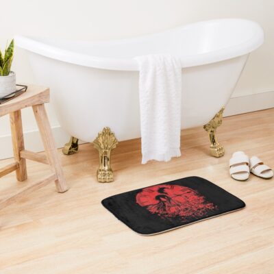 Alternative view of Steins Gate Broken Clock Red Bath Mat