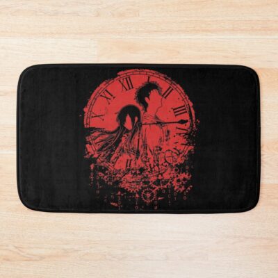 Steins Gate Broken Clock Red Bath Mat