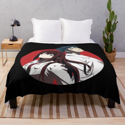 Steins Gate Okabe And Makise Bassic Design Throw Blanket
