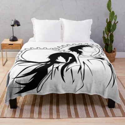 Novel Game Steins Gate Okabe And Kurisu Techno Throw Blanket