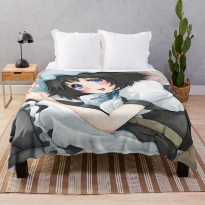 Mayuri Shiina Steins Gate Artistic Drawing Throw Blanket