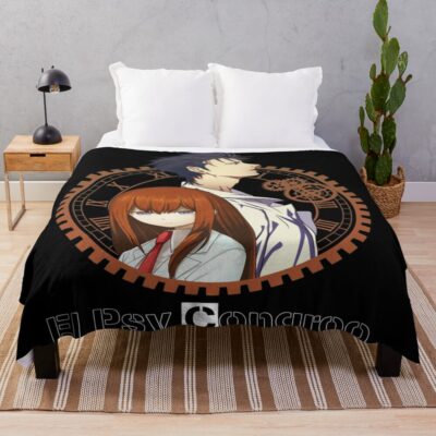 Steins Gate Rintaro Okabe Kurisu Makise Vintage Throw Blanket