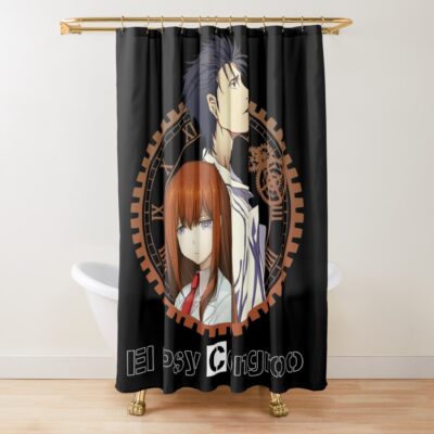 Steins Gate Rintaro Okabe Kurisu Makise Vintage Shower Curtain