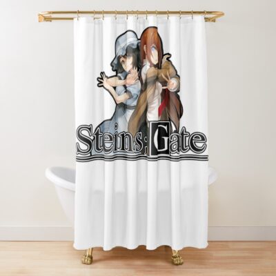 Novel Game Steins Gate Kurisu And Shiina Retro Shower Curtain