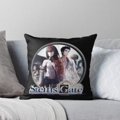 Novel Game Steins Gate Retro Design Throw Pillow