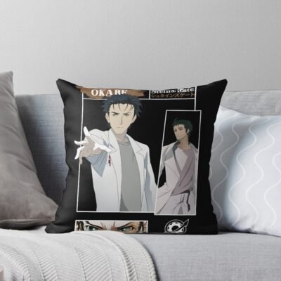Steins Gate Rintaro Okabe Lintahlo Mad Sientist Throw Pillow
