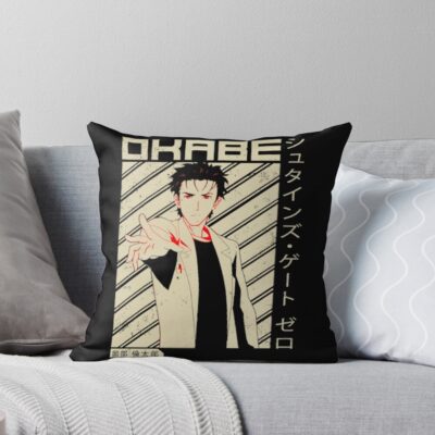 Novel Game Steins Gate Rintaro Okabe Trending Throw Pillow