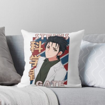 Rintarou Okabe Steins Gate Anime Design Throw Pillow