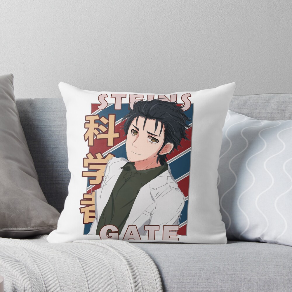 Rintarou Okabe Steins Gate Anime Design Throw Pillow