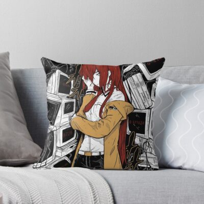 Steins Gate Makise Kurisu Vintage Design Throw Pillow