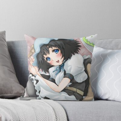 Mayuri Shiina Steins Gate Artistic Drawing Throw Pillow