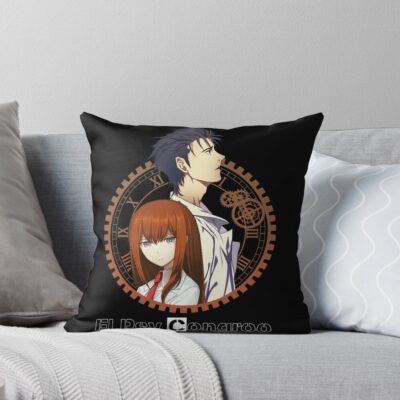Steins Gate Rintaro Okabe Kurisu Makise Vintage Throw Pillow