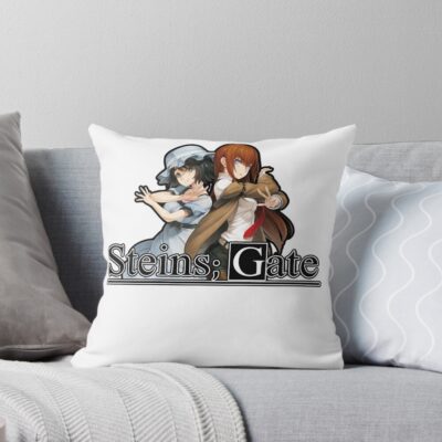 Novel Game Steins Gate Kurisu And Shiina Retro Throw Pillow