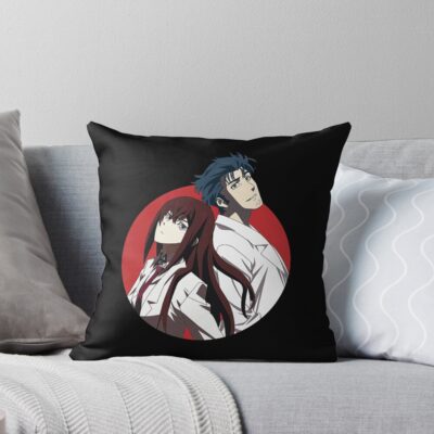 Steins Gate Okabe And Makise Bassic Design Throw Pillow